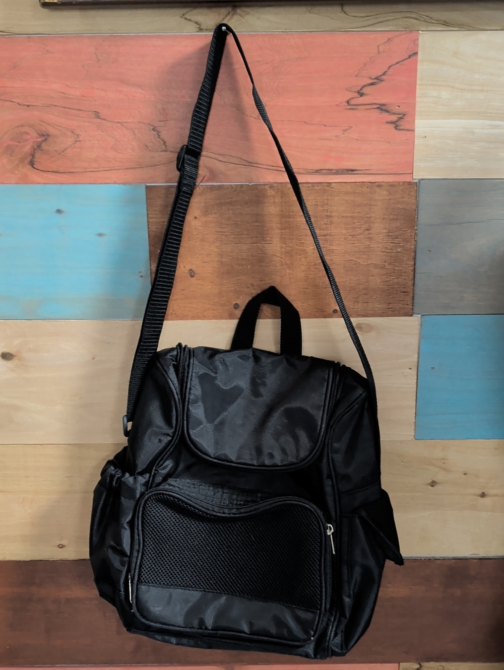 Black Mini Crossbody Backpack — Compact Everyday Carry